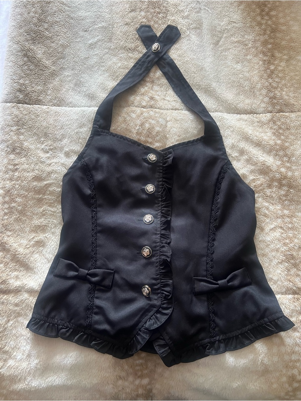 Japanese brand Axes femme black halter top